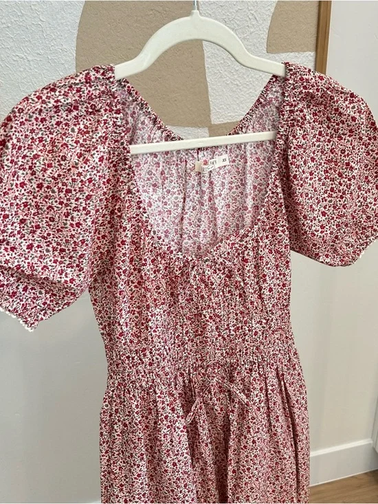 Christy Dawn Pink Floral Puff Sleeve Maxi Dress - Picture 2 of 4